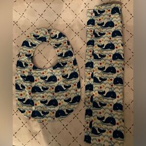 Baby bib & burp cloth whales
